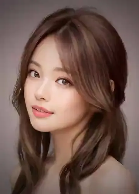 Video preview: Soft character close-up — An adult female character with flowing brown hair in a soft close-up, delicate expression changes and gentle lighting.