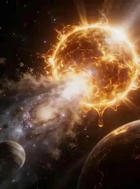 Video preview: Stellar emergence — A spacecraft emerges through radiant stellar energy, glowing trails and a dramatic science-fiction reveal.