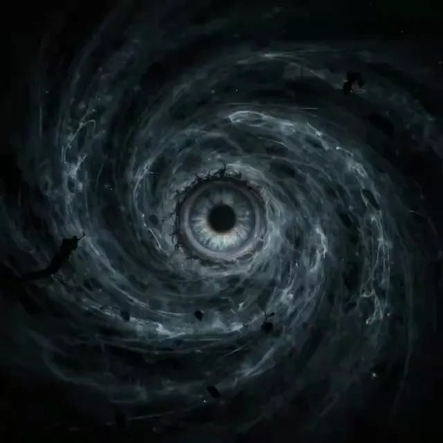 Video preview: Into the cosmic vortex — A cinematic journey toward the center of a luminous cosmic vortex, spiraling particles and deep space contrast.